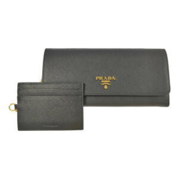 Prada Saffiano leather long Wallet Black - Picture 1 of 9